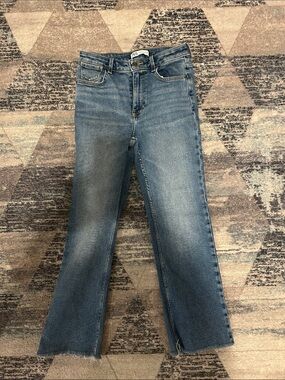 Zara Medium Blue Flare Jeans - High Rise Wide Leg